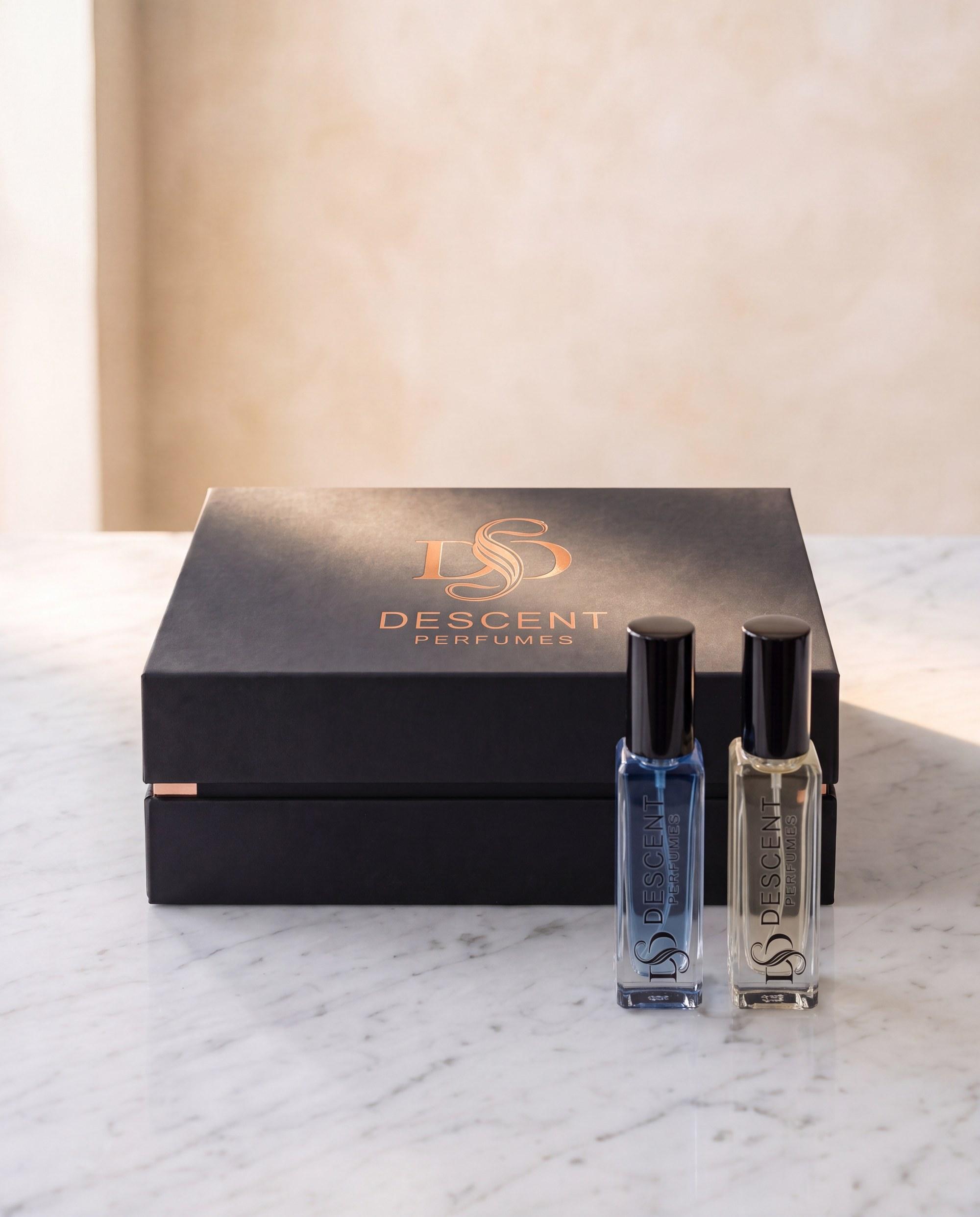 His & Hers Duo Combo — Descent Perfumes oriental extrait de parfum bottle